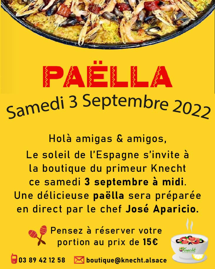 paella a emporter samedi 3 septembre
